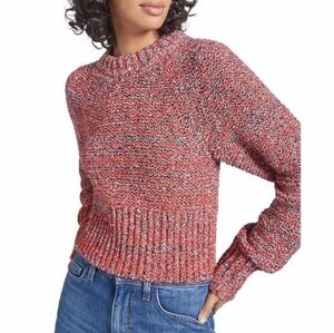 Current Elliott Chunky Knit Red Crew Neck Sweater Women's Size 2